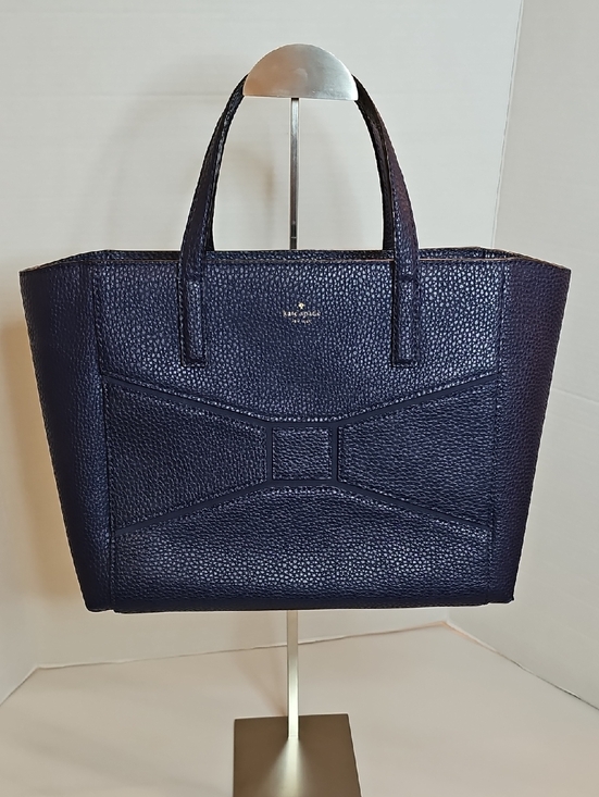 kate spade Handbags - kate spade navy pebbled leather bow-detail tote